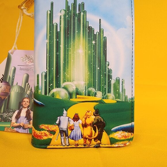Loungefly Wizard of Oz Emerald City Zip Around Wallet GID NEW - Picture 2 of 13